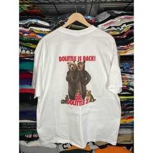 Y2K Dr Dolittle 2 Movie Promo Men's XL White Graphic T-Shirt